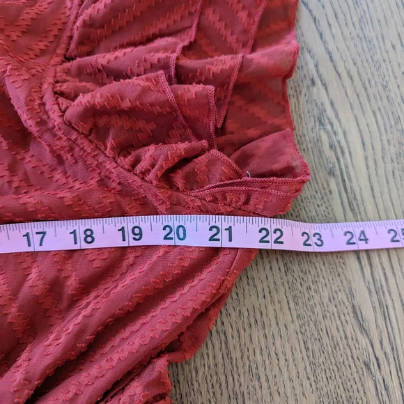 Elegant Rust Orange Midi Dress - Picture 9 of 13